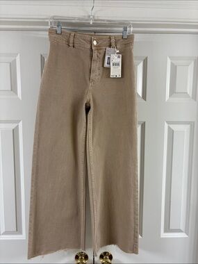 NWT! Mango MNG Catherine Culotte Jeans. Tan Color. Size 38/6. NEW!